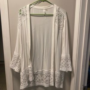 White Lace open kimono cardigan